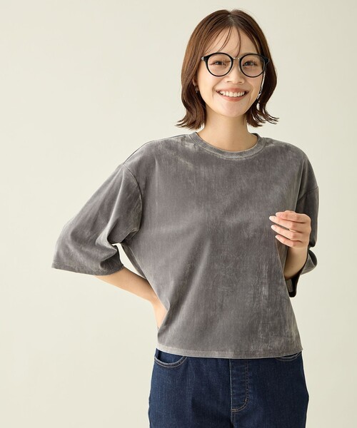 ANY(エニィ)の「チュールフロッキープルオーバー(Tシャツ/カットソー・レディース・グレー系/ワイン系/アイボリー系・F)」の16枚目の写真
