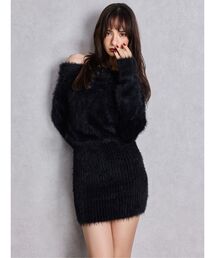 GYDA | オフショルデザインシャギーニットワンピース(ワンピース)