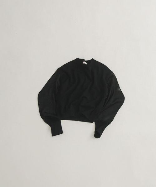 LAATO(ラート)の「sheer sleeve knit(ニット/セーター・レディース・オフホワイト/ブラック・FREE)」の2枚目の写真