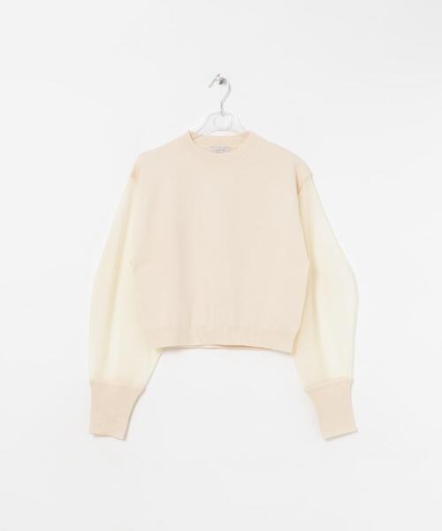 LAATO(ラート)の「sheer sleeve knit(ニット/セーター・レディース・オフホワイト/ブラック・FREE)」の3枚目の写真