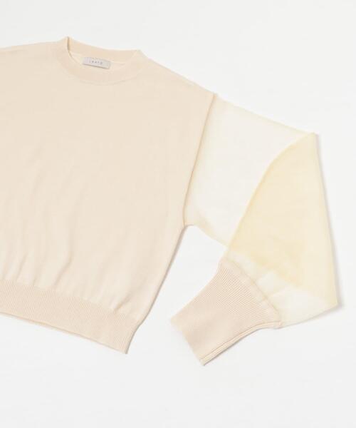 LAATO(ラート)の「sheer sleeve knit(ニット/セーター・レディース・オフホワイト/ブラック・FREE)」の5枚目の写真