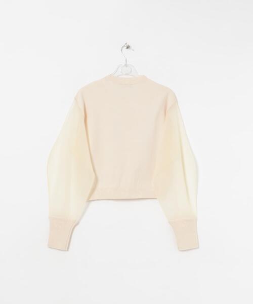 LAATO(ラート)の「sheer sleeve knit(ニット/セーター・レディース・オフホワイト/ブラック・FREE)」の6枚目の写真