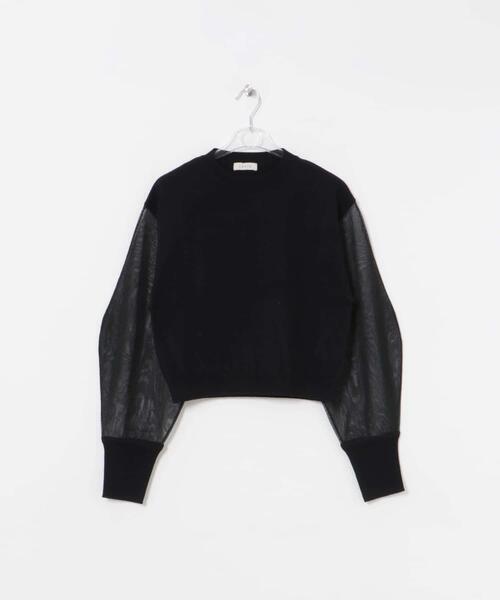 LAATO(ラート)の「sheer sleeve knit(ニット/セーター・レディース・オフホワイト/ブラック・FREE)」の13枚目の写真
