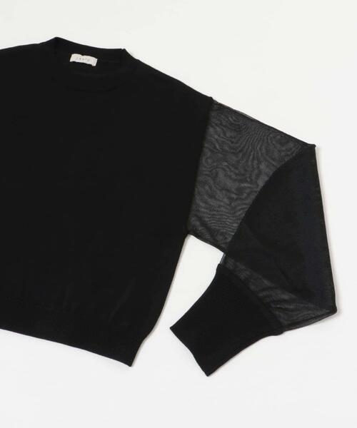 LAATO(ラート)の「sheer sleeve knit(ニット/セーター・レディース・オフホワイト/ブラック・FREE)」の15枚目の写真