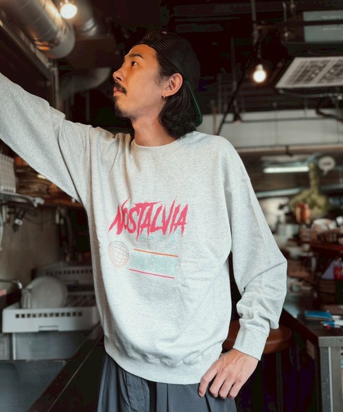 NOSTALVIA(ノスタルヴィア)の「NOSTALVIA ノスタルヴィア THE SHINSEKAI / ザ・シンセカイ 裏毛 スウェット プルオーバー(スウェット・メンズ・杢グレー/ブラック/ホワイト・SMALL/MEDIUM/LARGE/X-LARGE)」の13枚目の写真