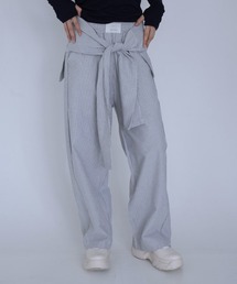 waist ribbon wide pants