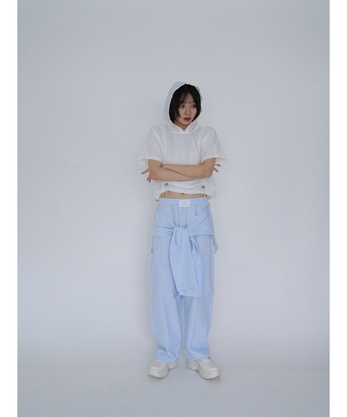 Uenui（ウニュイ）の「waist ribbon wide pants（その他パンツ・レディース・グレー/ライトブルー・FREE）」の16枚目の写真