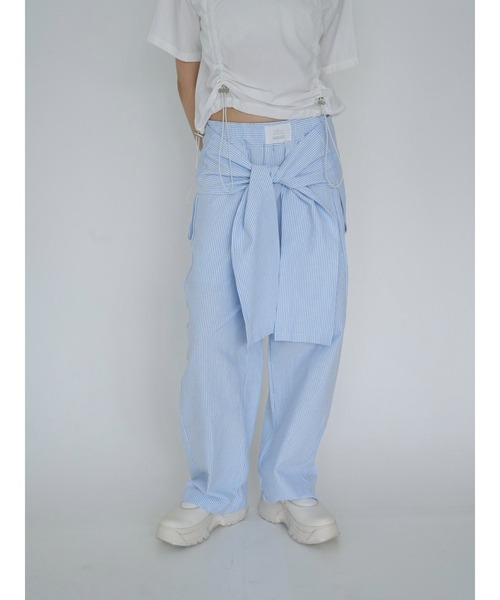 Uenui（ウニュイ）の「waist ribbon wide pants（その他パンツ・レディース・グレー/ライトブルー・FREE）」の18枚目の写真