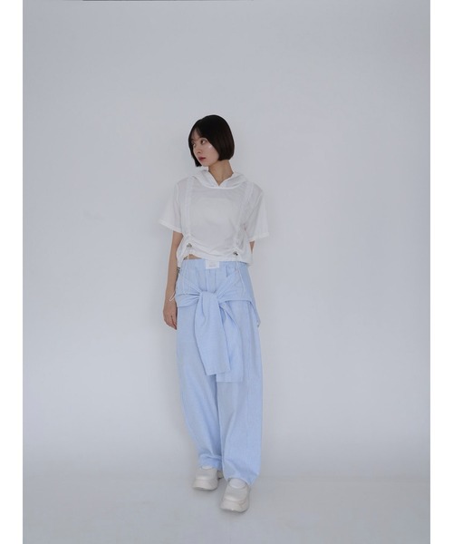 Uenui（ウニュイ）の「waist ribbon wide pants（その他パンツ・レディース・グレー/ライトブルー・FREE）」の20枚目の写真