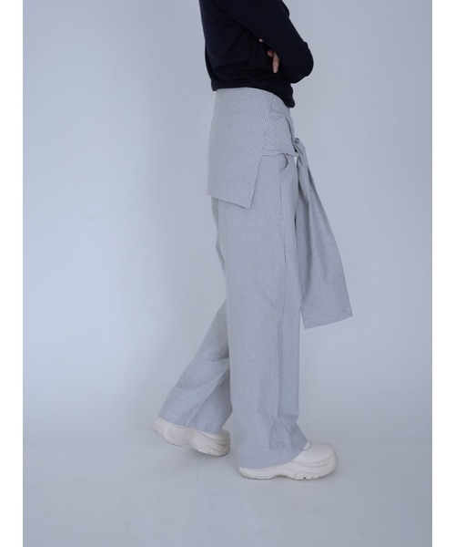 Uenui（ウニュイ）の「waist ribbon wide pants（その他パンツ・レディース・グレー/ライトブルー・FREE）」の8枚目の写真