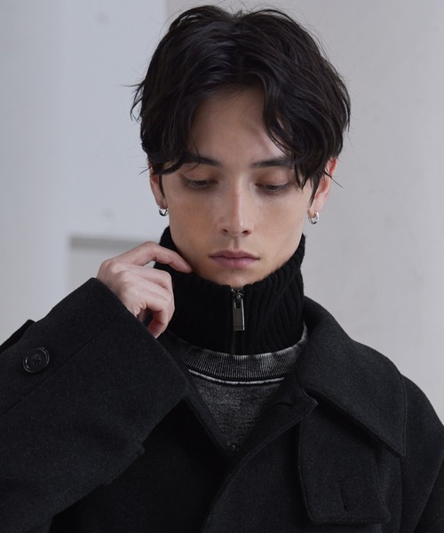 CLEL（クレイル）の「【CLEL】Double-Zip Wool Neck Warmer / ダブルジップ ウールネックウォーマー（マフラー・メンズ・グレー/チャコールグレー/ブラック・FREE）」の17枚目の写真