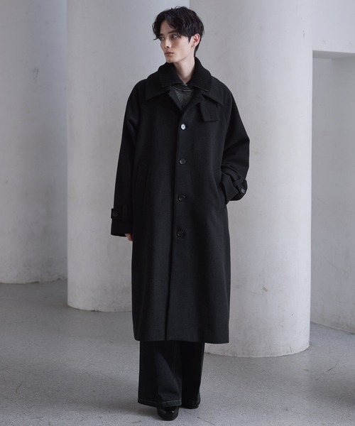 CLEL（クレイル）の「【CLEL】Double-Zip Wool Neck Warmer / ダブルジップ ウールネックウォーマー（マフラー・メンズ・グレー/チャコールグレー/ブラック・FREE）」の19枚目の写真