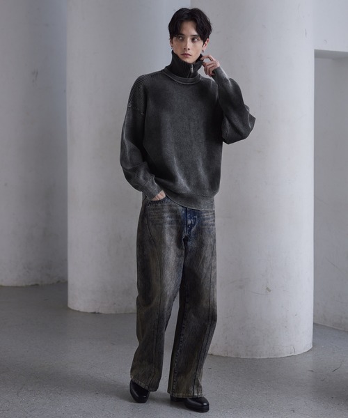 ストーンウォーマー CML652 CLEL】Double-Zip Wool Neck Warmer / ダブルジップ ウールネック