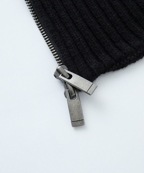 CLEL（クレイル）の「【CLEL】Double-Zip Wool Neck Warmer / ダブルジップ ウールネックウォーマー（マフラー・メンズ・グレー/チャコールグレー/ブラック・FREE）」の7枚目の写真