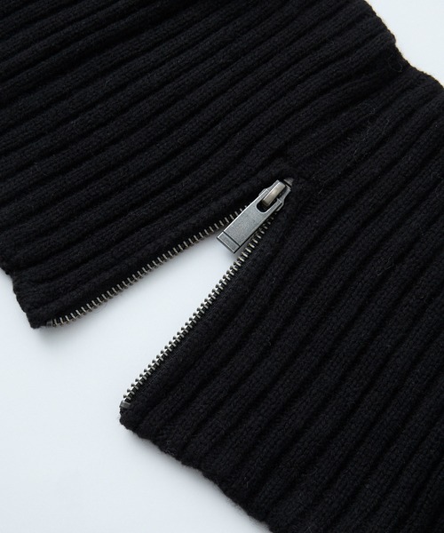 CLEL（クレイル）の「【CLEL】Double-Zip Wool Neck Warmer / ダブルジップ ウールネックウォーマー（マフラー・メンズ・グレー/チャコールグレー/ブラック・FREE）」の6枚目の写真