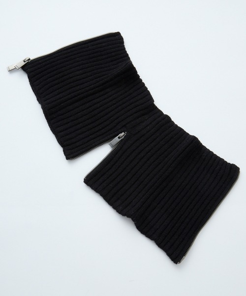 CLEL（クレイル）の「【CLEL】Double-Zip Wool Neck Warmer / ダブルジップ ウールネックウォーマー（マフラー・メンズ・グレー/チャコールグレー/ブラック・FREE）」の5枚目の写真