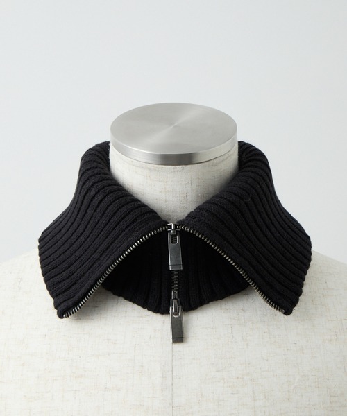 CLEL（クレイル）の「【CLEL】Double-Zip Wool Neck Warmer / ダブルジップ ウールネックウォーマー（マフラー・メンズ・グレー/チャコールグレー/ブラック・FREE）」の9枚目の写真