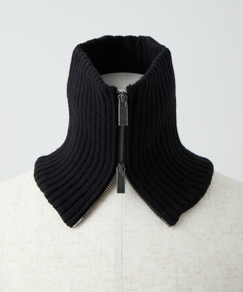 CLEL（クレイル）の「【CLEL】Double-Zip Wool Neck Warmer / ダブルジップ ウールネックウォーマー（マフラー・メンズ・グレー/チャコールグレー/ブラック・FREE）」の12枚目の写真