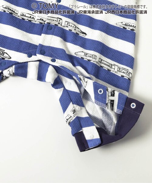 BIT'Z（ビッツ）の「【コラボ】プラレールボーダー総柄カバーオール（ロンパース・キッズ・ネイビー/レッド・80/70/60）」の15枚目の写真