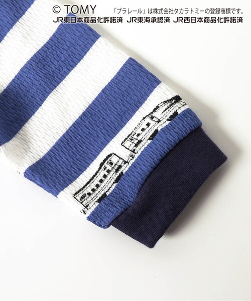 BIT'Z（ビッツ）の「【コラボ】プラレールボーダー総柄カバーオール（ロンパース・キッズ・ネイビー/レッド・80/70/60）」の13枚目の写真