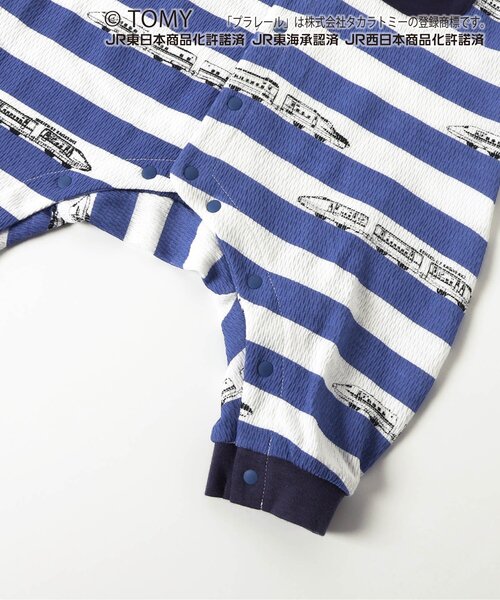 BIT'Z（ビッツ）の「【コラボ】プラレールボーダー総柄カバーオール（ロンパース・キッズ・ネイビー/レッド・80/70/60）」の14枚目の写真