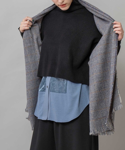 Munich（ミューニック）の「ウィンドウペンストール（ストール/ショール・レディース・カーキ/ネイビー/ベージュ・FREE）」の7枚目の写真