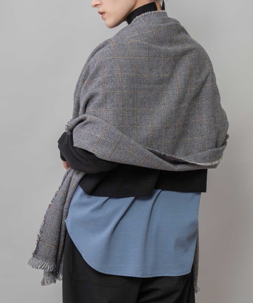 Munich（ミューニック）の「ウィンドウペンストール（ストール/ショール・レディース・カーキ/ネイビー/ベージュ・FREE）」の9枚目の写真