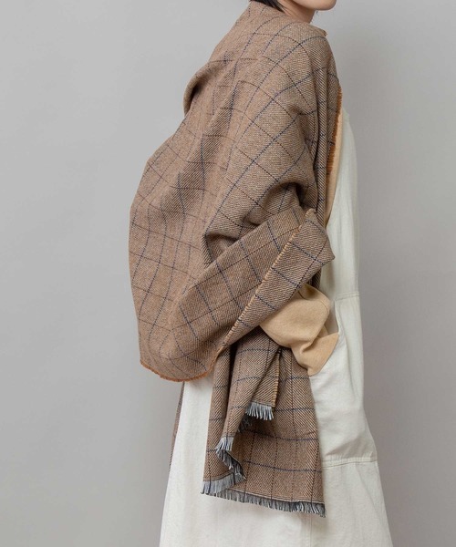 Munich（ミューニック）の「ウィンドウペンストール（ストール/ショール・レディース・カーキ/ネイビー/ベージュ・FREE）」の22枚目の写真