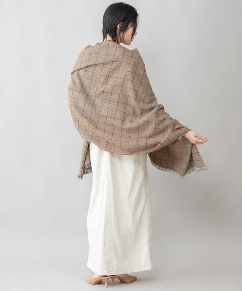 Munich（ミューニック）の「ウィンドウペンストール（ストール/ショール・レディース・カーキ/ネイビー/ベージュ・FREE）」の20枚目の写真