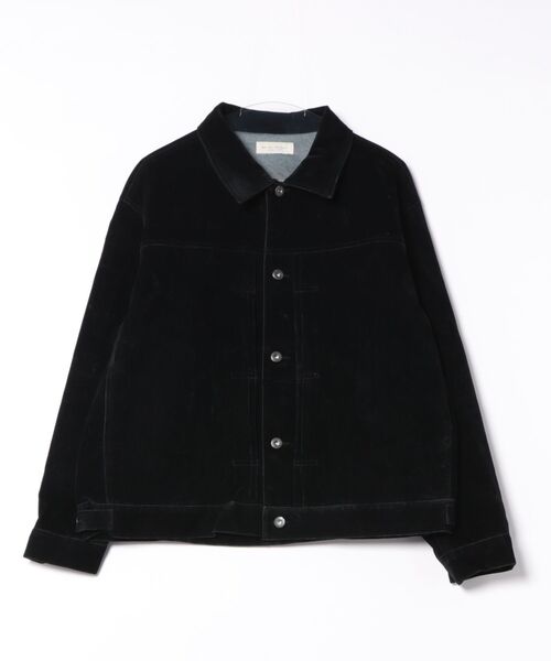 many men many mind（メニーメンメニーマインド）の「MANYMENMANYMINDS / フロッキー加工デニム/PUコーティング加工デニム/トラッカーJKT（デニムジャケット・メンズ・ブラック系その他/ブラウン/ブラック・LARGE/MEDIUM）」の4枚目の写真