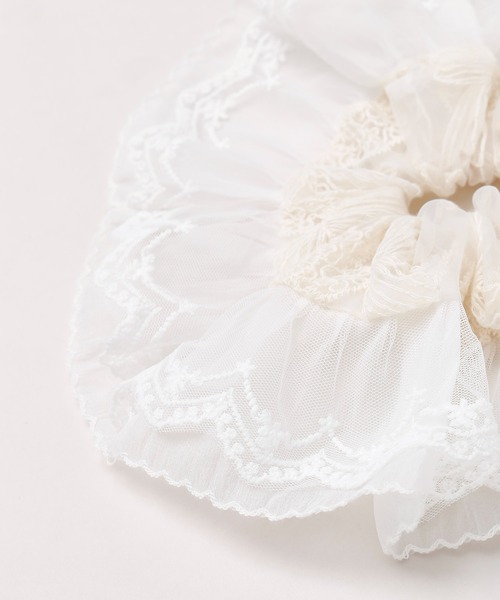 チャイハネ（チャイハネ）の「【チャイハネ】ダブルステッチシュシュ（シュシュ・レディース・ホワイト・FREE）」の3枚目の写真