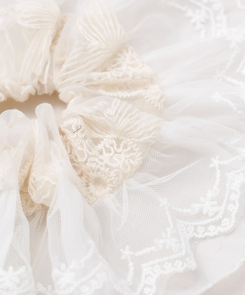 チャイハネ（チャイハネ）の「【チャイハネ】ダブルステッチシュシュ（シュシュ・レディース・ホワイト・FREE）」の4枚目の写真