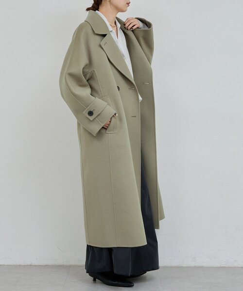 GALLARDAGALANTE（ガリャルダガランテ）の「【HERITANOVUM】ウールカシミヤチェストリバーコート（その他アウター・レディース・オリーブ/ブラック・FREE）」の7枚目の写真