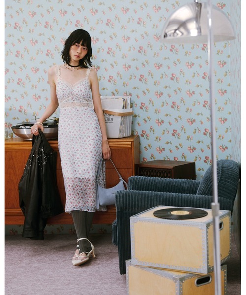 LILY BROWN ANNA SUIコラボ カップ付きキャミワンピース LILY BROWN Lingerie×ANNA SUI】カップ付きキャミワンピース