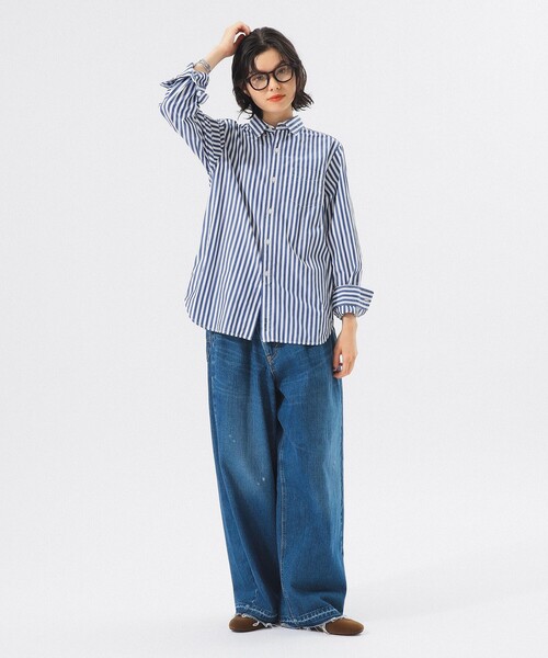 BEAMS BOY(ビームスボーイ)の「【ビームスの百名品】【追加】ロンドン ストライプ ボタンダウン シャツ(シャツ/ブラウス・レディース・ブラック/ネイビー・0/1/2)」の7枚目の写真