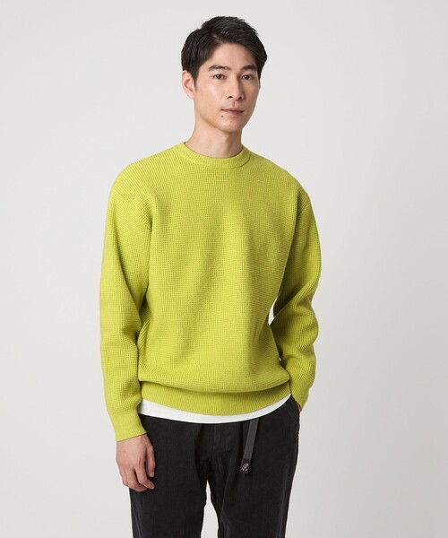 エメレオンドレ　ワッフルニット　クルーネック ユニクロ公式 | ワッフルニットクルーネックカーディガン