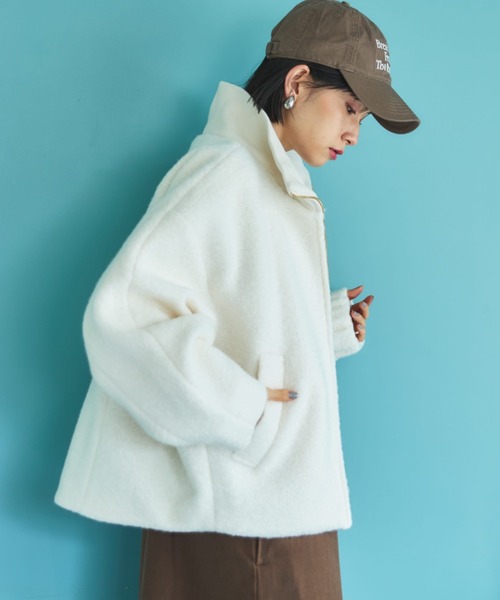 Doux archives（ドゥアルシーヴ）の「ブークレドルマンブルゾン（ブルゾン・レディース・ブラウン/アイボリー/ブラック・38）」の9枚目の写真