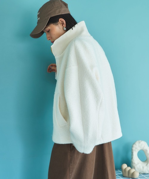 Doux archives（ドゥアルシーヴ）の「ブークレドルマンブルゾン（ブルゾン・レディース・ブラウン/アイボリー/ブラック・38）」の12枚目の写真