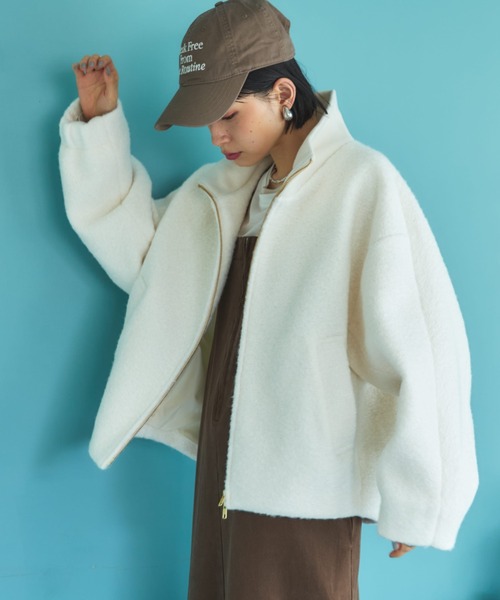 Doux archives（ドゥアルシーヴ）の「ブークレドルマンブルゾン（ブルゾン・レディース・ブラウン/アイボリー/ブラック・38）」の13枚目の写真