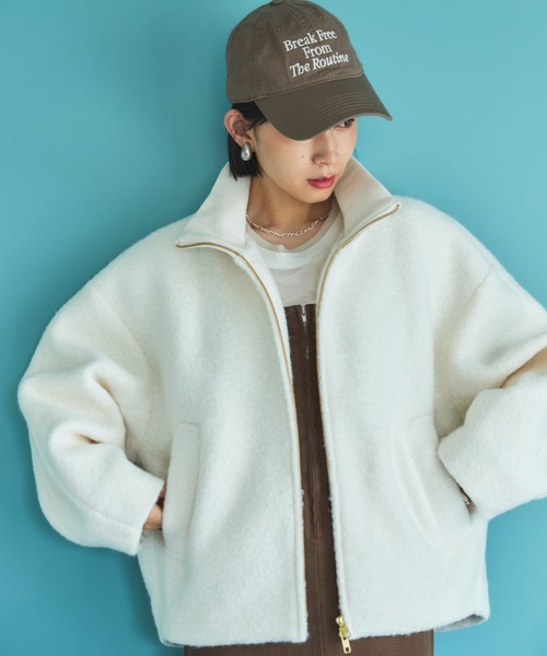 Doux archives（ドゥアルシーヴ）の「ブークレドルマンブルゾン（ブルゾン・レディース・ブラウン/アイボリー/ブラック・38）」の15枚目の写真