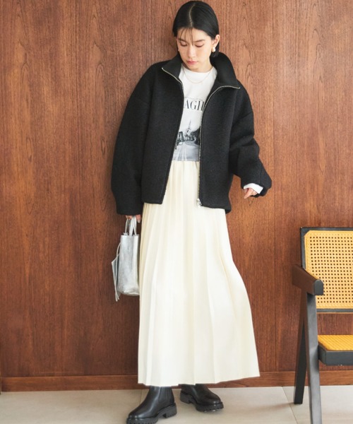 Doux archives（ドゥアルシーヴ）の「ブークレドルマンブルゾン（ブルゾン・レディース・ブラウン/アイボリー/ブラック・38）」の22枚目の写真