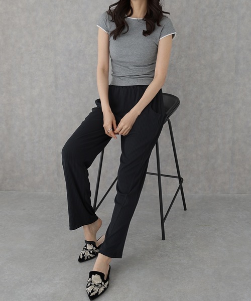 Lace Ladies(レースレディース)の「裏起毛あり/なし ランダム プリーツ ストレッチ パンツ(その他パンツ・レディース・グレー系その他/チャコールグレー・160/155/165)」の12枚目の写真