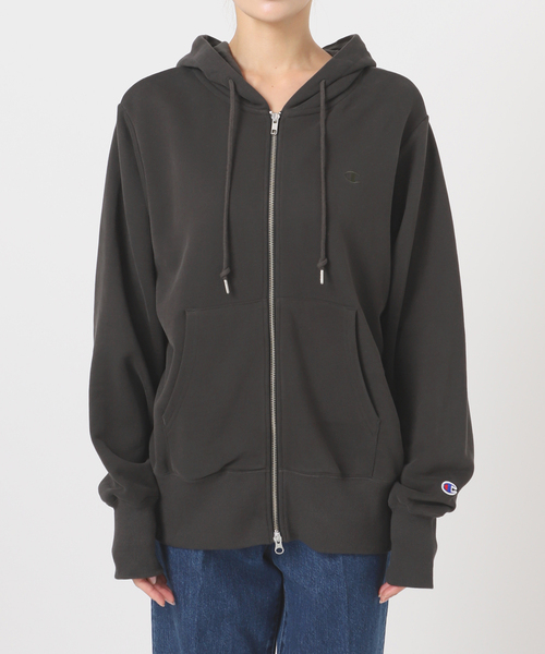 Champion(チャンピオン)の「ウォッシャブル / Champion/チャンピオン CVC French Terry F/ZHOODEDSWEAT(パーカー・レディース・ブラック/チャコールグレー/ナチュラル・FREE)」の9枚目の写真