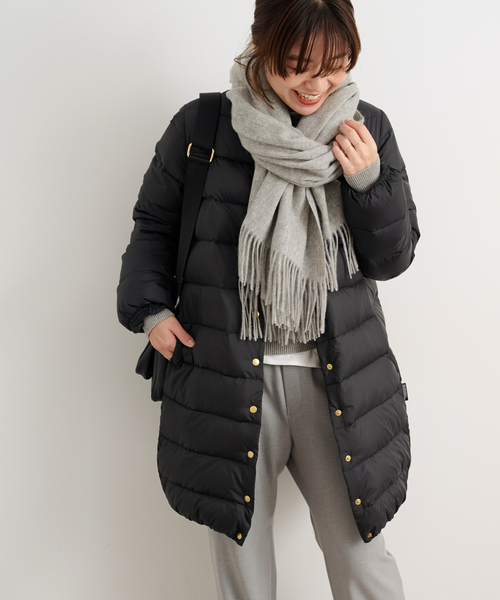 Traditional Weatherwear（トラディショナルウェザーウェア）の「《追加》【TRADITIONAL WEATHERWEAR】 ARKLEY LONG DOWN PA：ダウンコート（ダウンジャケット/コート・レディース・ブラック/ベージュ・34/36）」の8枚目の写真