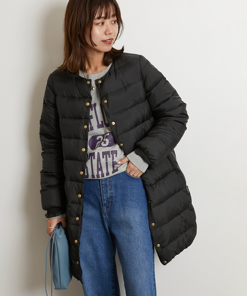 Traditional Weatherwear（トラディショナルウェザーウェア）の「《追加》【TRADITIONAL WEATHERWEAR】 ARKLEY LONG DOWN PA：ダウンコート（ダウンジャケット/コート・レディース・ブラック/ベージュ・34/36）」の16枚目の写真