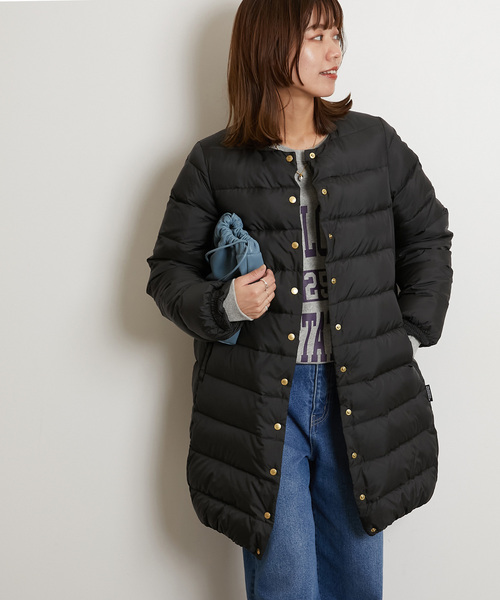 Traditional Weatherwear（トラディショナルウェザーウェア）の「《追加》【TRADITIONAL WEATHERWEAR】 ARKLEY LONG DOWN PA：ダウンコート（ダウンジャケット/コート・レディース・ブラック/ベージュ・34/36）」の22枚目の写真