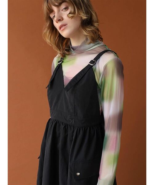 :ETHROF(イーサオブ)の「LACE DOCKING BELT-STRAP NYLON DRESS(ワンピース・レディース・ブラック/ネイビー・MEDIUM)」の11枚目の写真