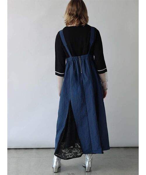 :ETHROF(イーサオブ)の「LACE DOCKING BELT-STRAP NYLON DRESS(ワンピース・レディース・ブラック/ネイビー・MEDIUM)」の18枚目の写真