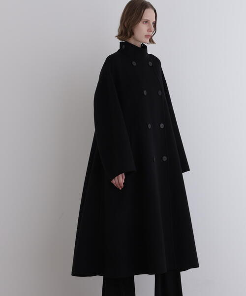 美品LE PHIL ルフィル ウール ビーバー フーデッドコート ネイビー