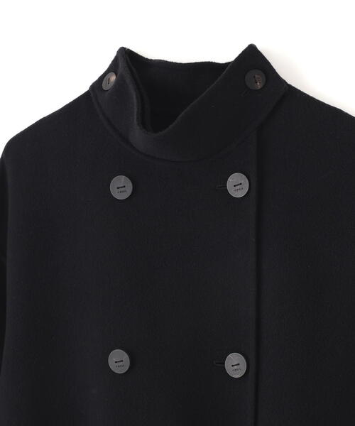 新品　ルフィル　2025W ソフトウールリバースタンドカラーコート　ブラック LE PHIL(ル フィル)｜ソフトウールリバースタンドカラーコート